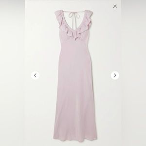 REFORMATION
Cillian open-back ruffled silk-crepe midi dress size xs Lilac